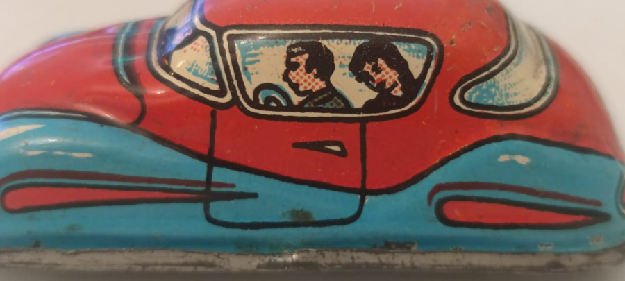 1940 RAYDA GİDEN KURMALI TENEKE AMERİKAN OYUNCAK OTO