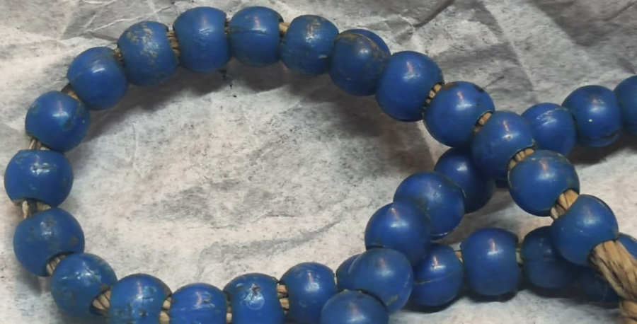 MAVİ BONCUKLU BRONZ CAN HAYVAN BOYNU İÇİN