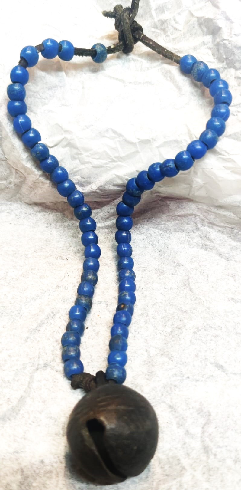 MAVİ BONCUKLU BRONZ CAN HAYVAN BOYNU İÇİN