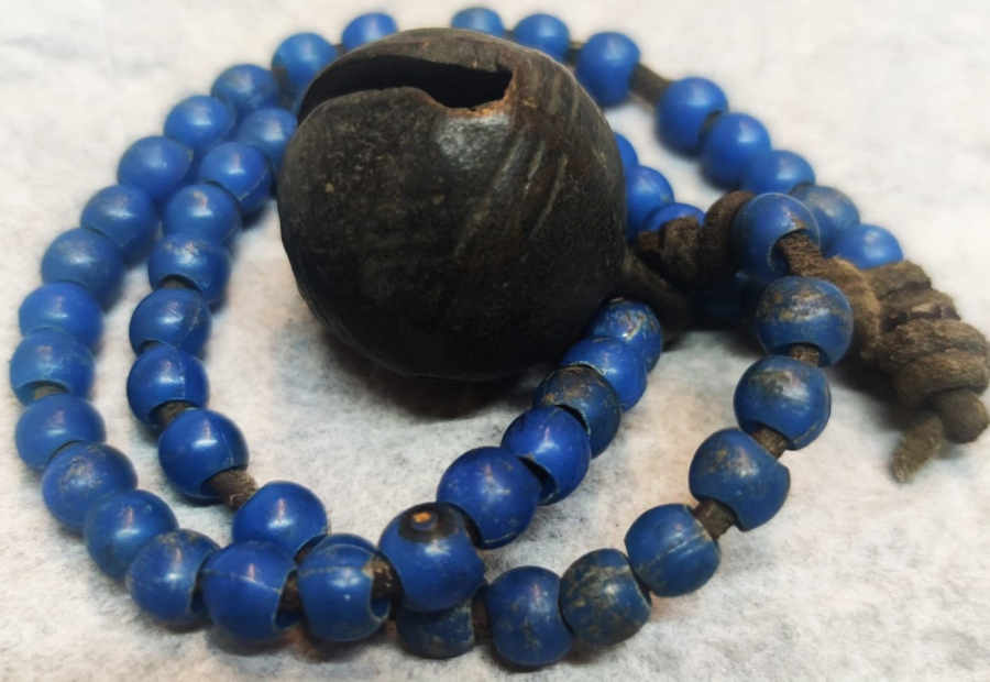 MAVİ BONCUKLU BRONZ CAN HAYVAN BOYNU İÇİN