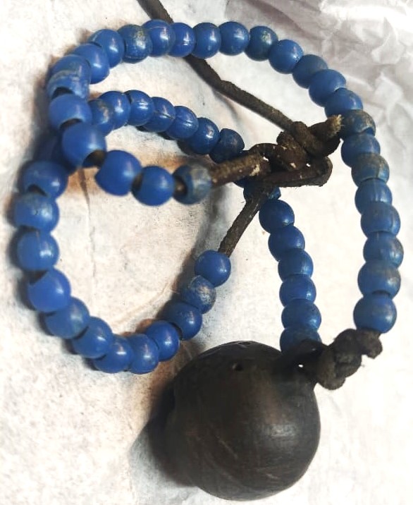 MAVİ BONCUKLU BRONZ CAN HAYVAN BOYNU İÇİN