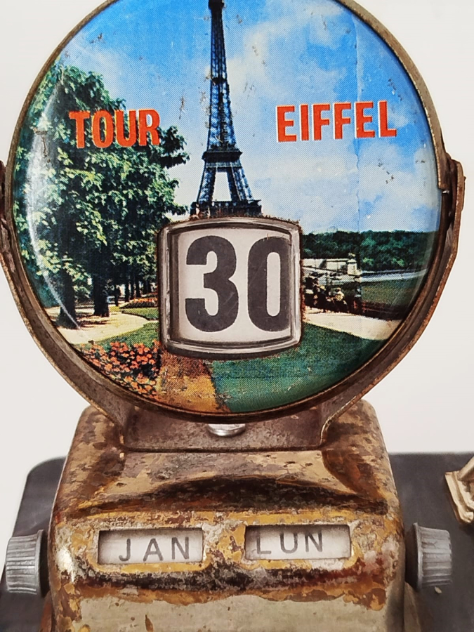 1960 ANCİEN CALENDRİER PARİS ARC DE TRIOMPHE TOUR EIFFEL MEKANİK CEVİRMELİ  TAKVİM 