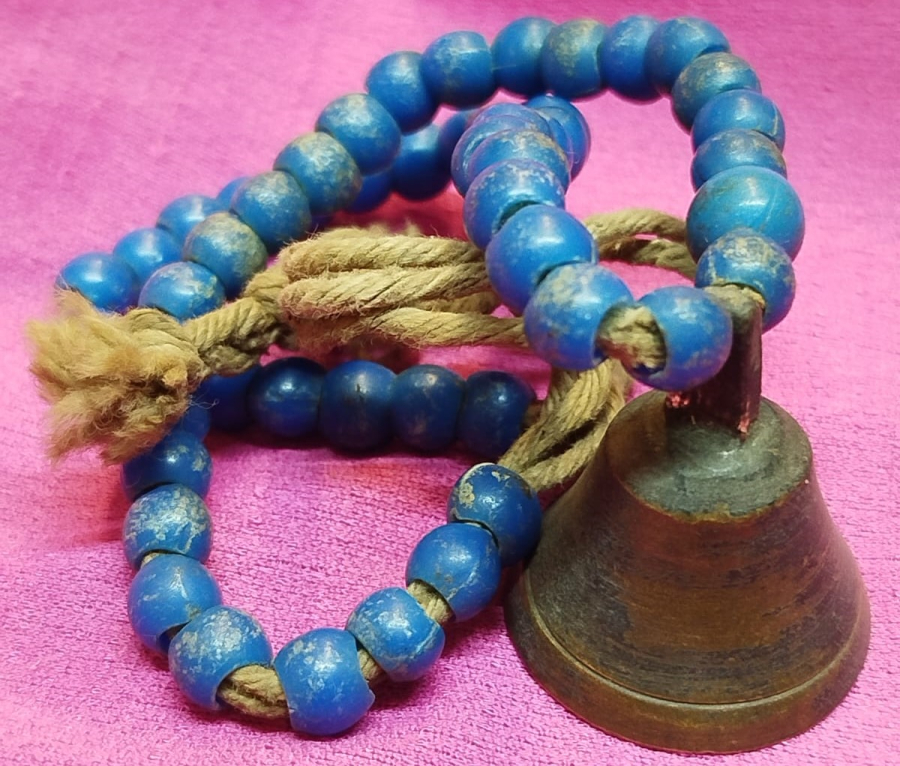 MAVİ BONCUKLU BRONZ CAN HAYVAN BOYNU İÇİN