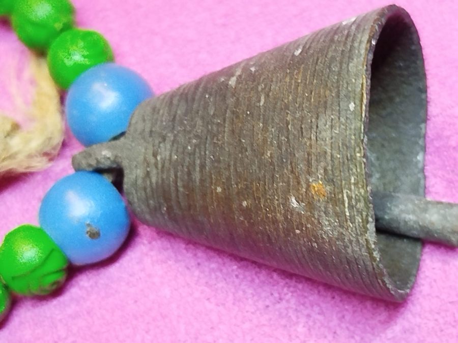 YESİL MAVİ BONCUKLU BRONZ CAN HAYVAN BOYNU İÇİN