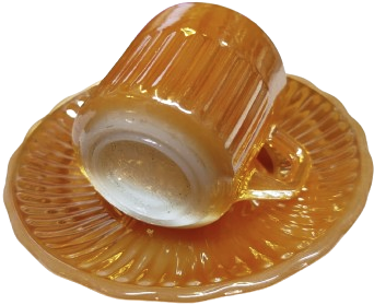 1970 AMERİCAN KAHVE FİNCAN TAKIMI 12 PARCA TABAKLARI VE KULPLU TURK TİPİ FİNCANLAR PARLAK BAL RENK