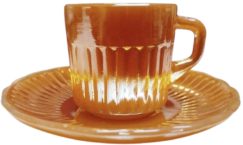 1970 AMERİCAN KAHVE FİNCAN TAKIMI 12 PARCA TABAKLARI VE KULPLU TURK TİPİ FİNCANLAR PARLAK BAL RENK