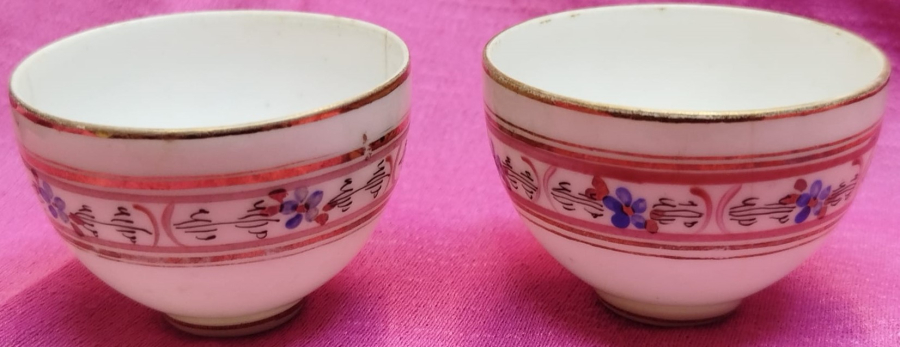 OSMANLI DÖNEMİ DAMGALI  KUZNETSOV EL CİZİM CİFT FİNCAN