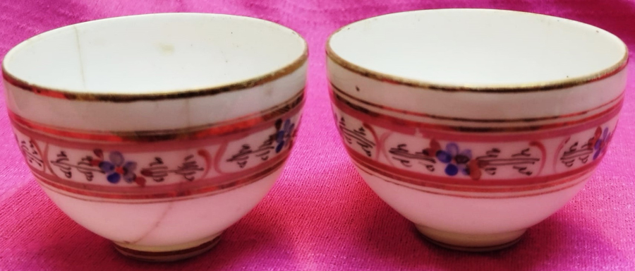 OSMANLI DÖNEMİ DAMGALI  KUZNETSOV EL CİZİM CİFT FİNCAN