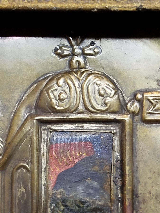 1900 İKONA MASİF UZERİNE GÜMÜS ROLYEF GUNAH CIKARMA ODASI 