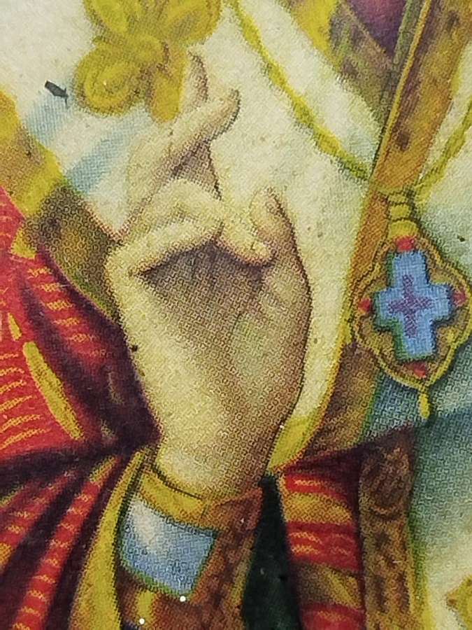 1920 İKONA MASİF UZERİNE TAS BASKI SV. NIKOLAJ CHUDOTVOREC ORTODOKS AZİZ NİKOLA