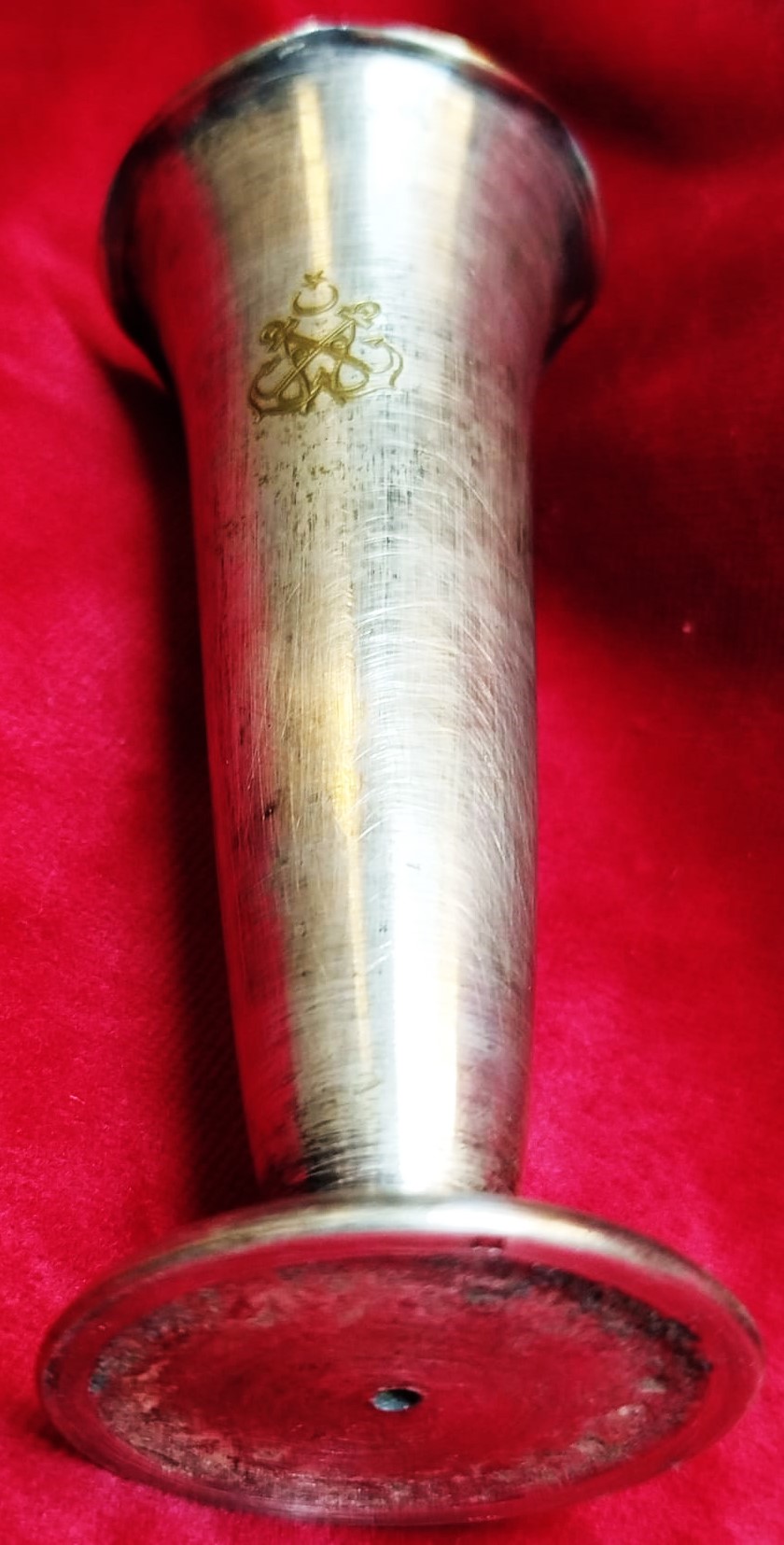 1950 TÜRKİYE DENİZCİLİK İŞLETMELERİ PİRİNC GÜMÜŞ KAPLAMA  KARANFİLLİK ÜZERİ CIPALI İŞLİ  VAZO 