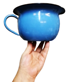 1950 EMAYE COCUK LAZIMLIK OTURAK MAVİ BEYAZ RENKLERDE KULPLU