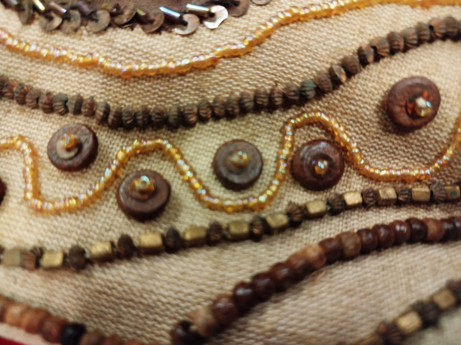 1960 BONCUK TAŞ EL YAPIM AHSAP SAPLI BAYAN CANTA