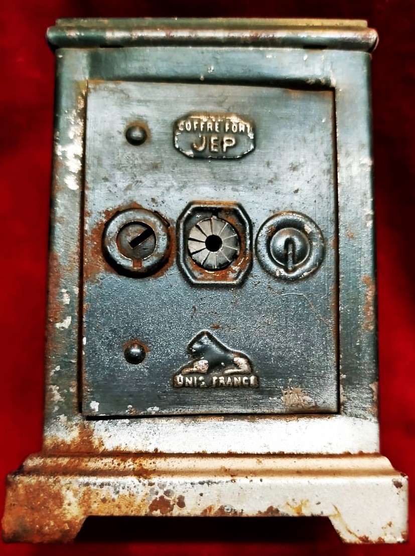 1960 COFFRE FORD JEP UNIS FRANCE METAL YESİL RENK  AYAKLI KASA KUMBARA