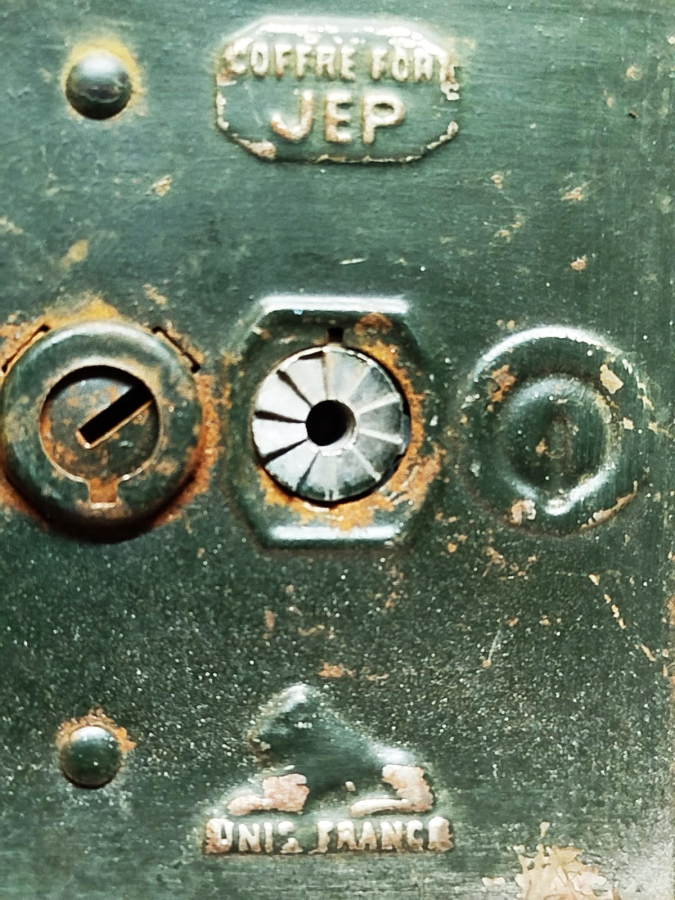 1960 COFFRE FORD JEP UNIS FRANCE METAL YESİL RENK  AYAKLI KASA KUMBARA