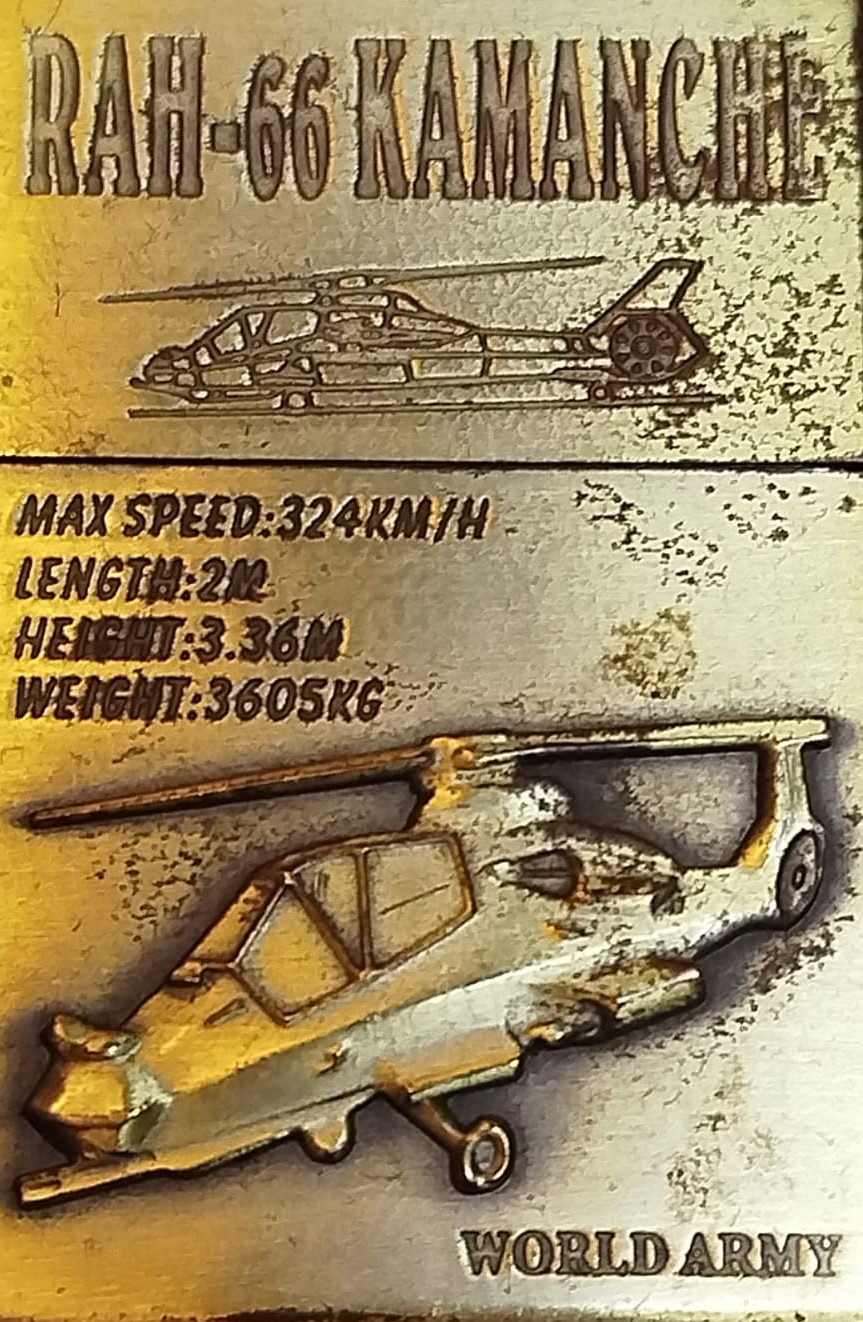 RAH 66 KAMANCHE LİGHTER KABARTMA SAVAS HELİKOPTER TEMALI CAKMAK