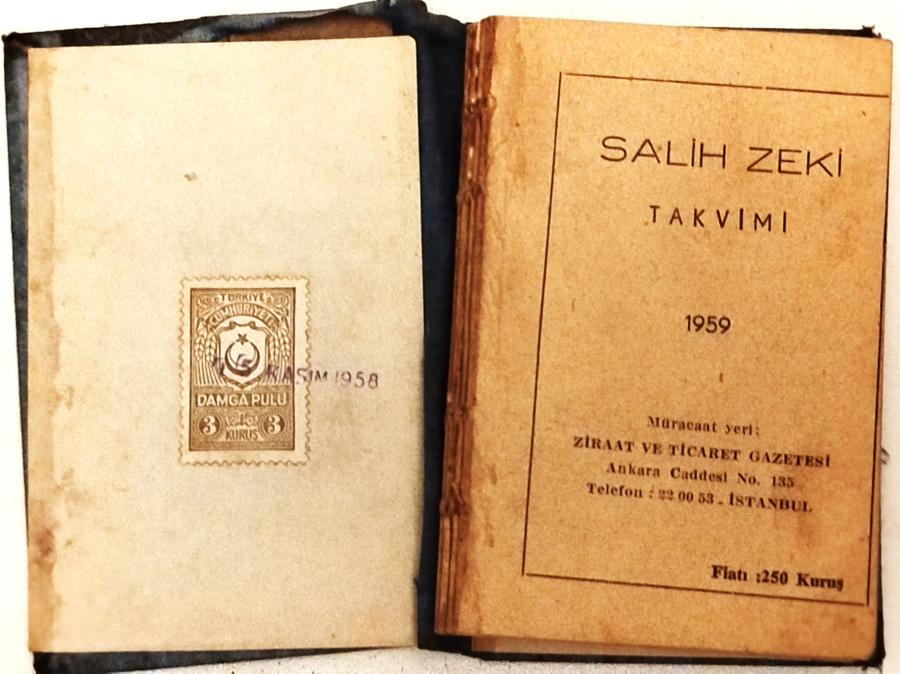 1959 SALİH ZEKİ TAKVİMİ ANSİKLOPEDİK ZİRAAT REHBERİ CEP TAKVİMİ