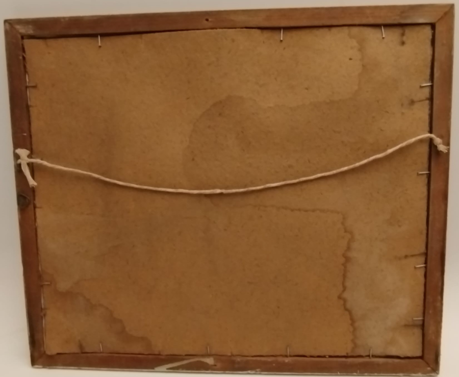 1960 SULUBOYA CALIŞMA  VAZODA GELİNCİK CİCEKLERİ KENDİ CERCEVESİNDE TURKAN İMZALI