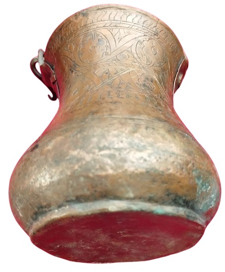 OSMANLI PİRİNC KULPLU BAKIR BOGUMLU KAYMAK  BAKRAC UZERİ KOMPLE KALEM İŞİ