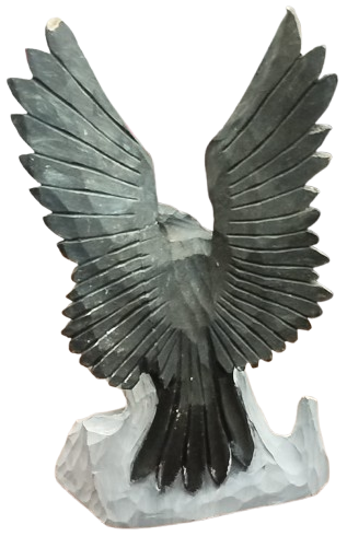  TEK PARCA AHŞAP AGACTAN YAPILMIŞ BUYUK BOYDA KAYANIN ÜZERİNE KONMUŞ KARTAL