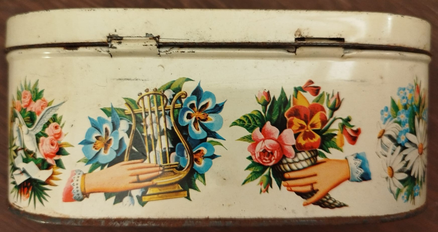 SULFODERM POWDER  BOŞ DEKORATIF TENEKE KAPAKLI  KUTU METAL KASA ALMANYA 