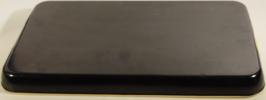 1950 JAPON SERVİS TEPSİ SİYAH LAKE GERGİS CİCEKLERİ GÖRSELLİ