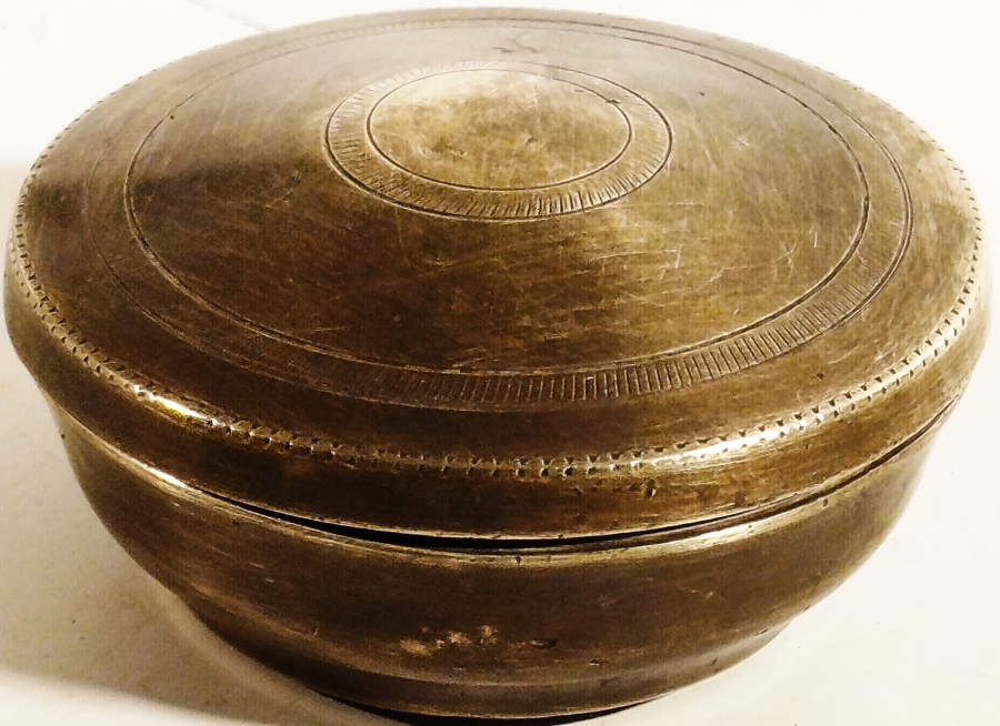 OSMANLI DÖNEMİ NADİR FORMDA SÜLEYMANİYE İŞİ KAPAKLI GELİN KINA TASI 