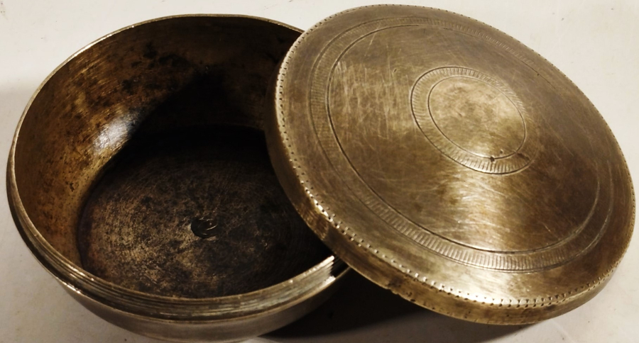 OSMANLI DÖNEMİ NADİR FORMDA SÜLEYMANİYE İŞİ KAPAKLI GELİN KINA TASI 