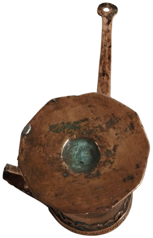 OSMANLI DOGME BAKIR TİRYAKİ CEZVE TEK FİNCANLİK UZERİ KALEM İŞ SÜSLEME