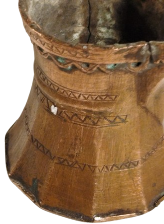 OSMANLI DOGME BAKIR TİRYAKİ CEZVE TEK FİNCANLİK UZERİ KALEM İŞ SÜSLEME