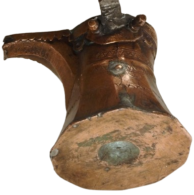 OSMANLI DOGME BAKIR TİRYAKİ CEZVE TEK FİNCANLİK UZERİ KALEM İŞ SÜSLEME