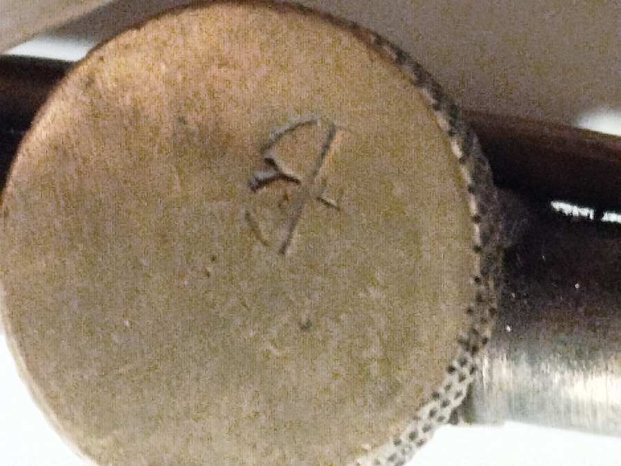 1930 KUYUMCU TAMİRCİ PİRİNC KAZANLI  SALOMO KORUKLU KAYNAK LEHİM ALETİ ÜZERİ DAMGALI