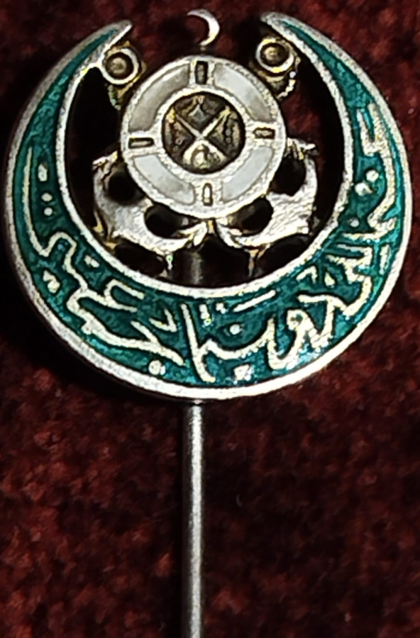 OSMANLI DONANMA-I İANE CEMİYETİ ROZETİ ARMALI GÜMÜŞ UZERİ  SICAK MİNELİ İGNELİ ROZET