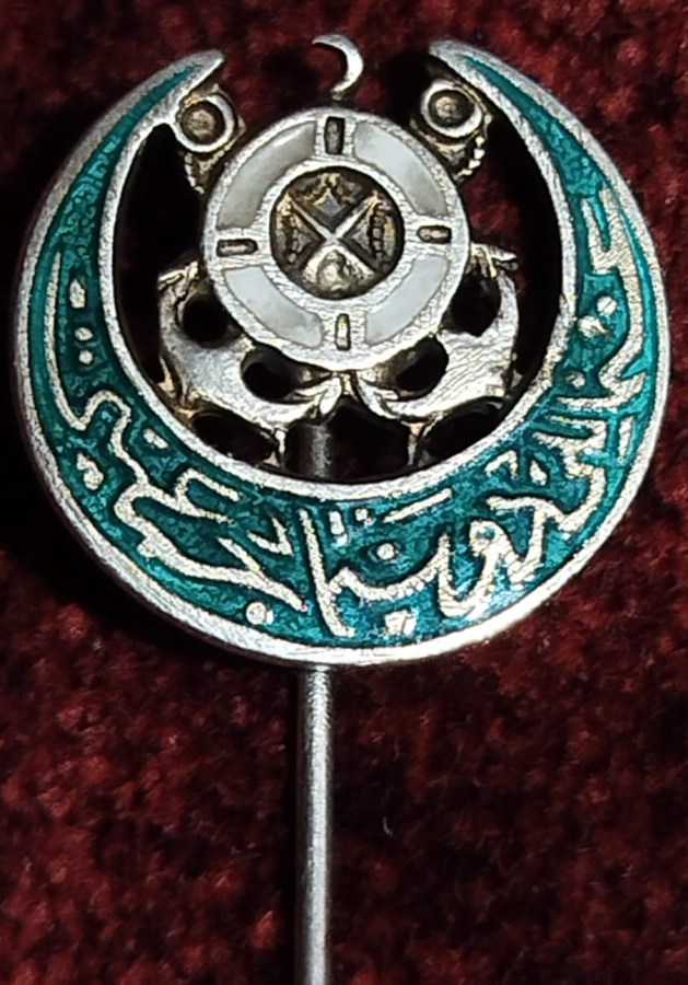 OSMANLI DONANMA-I İANE CEMİYETİ ROZETİ ARMALI GÜMÜŞ UZERİ  SICAK MİNELİ İGNELİ ROZET