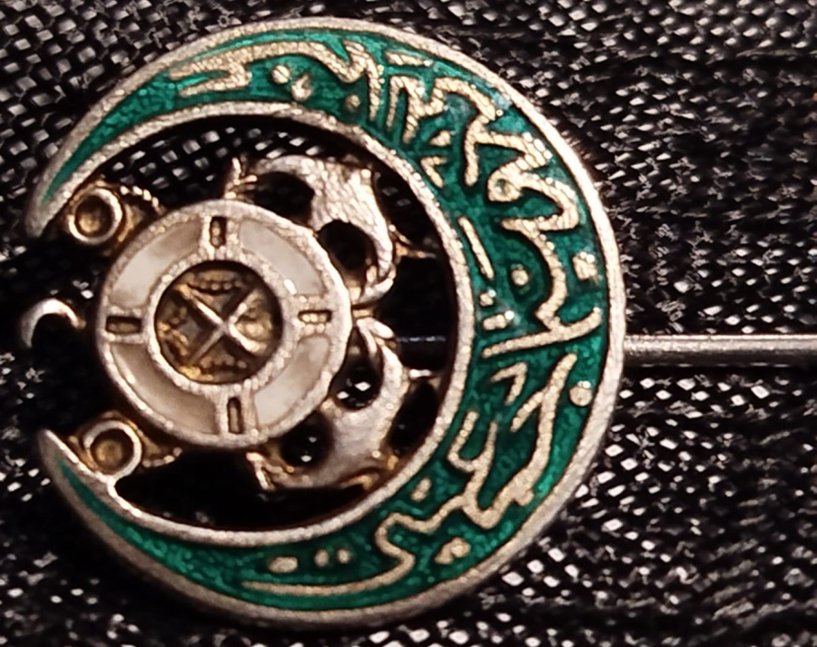 OSMANLI DONANMA-I İANE CEMİYETİ ROZETİ ARMALI GÜMÜŞ UZERİ  SICAK MİNELİ İGNELİ ROZET