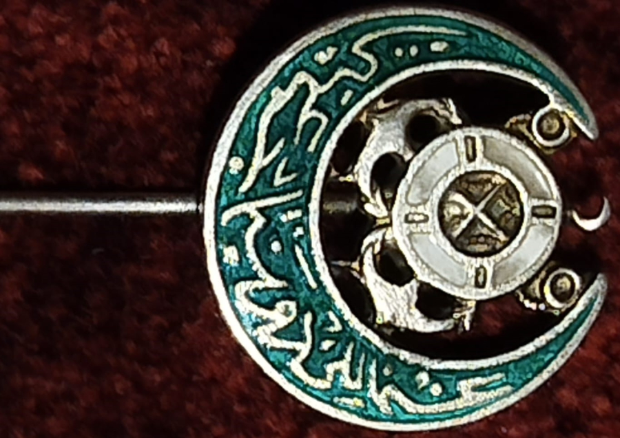 OSMANLI DONANMA-I İANE CEMİYETİ ROZETİ ARMALI GÜMÜŞ UZERİ  SICAK MİNELİ İGNELİ ROZET