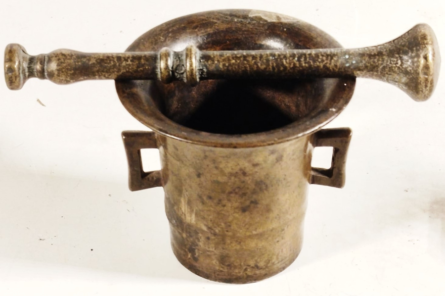 OSMANLI CİFT KULAKLI BRONZ HAVAN ORTA BOYDA