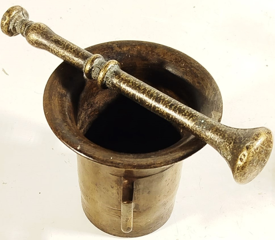 OSMANLI CİFT KULAKLI BRONZ HAVAN ORTA BOYDA