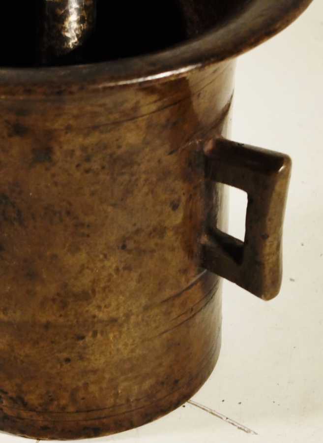 OSMANLI CİFT KULAKLI BRONZ HAVAN ORTA BOYDA