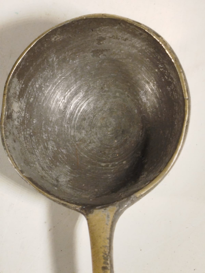 OSMANLI TEKKE İŞİ HELVA  DAGITIM KEPCESİ TEK PARCA BRONZ PARCADAN ELDE YAPILMA