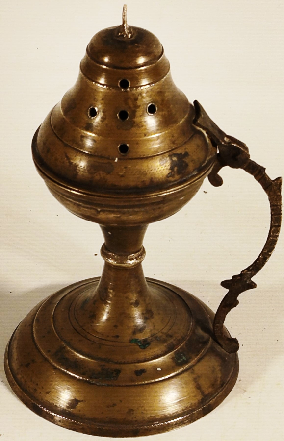 OSMANLI SULEYMANİYE KAPAKLI TASIMA KULPLU BUHURDAN 