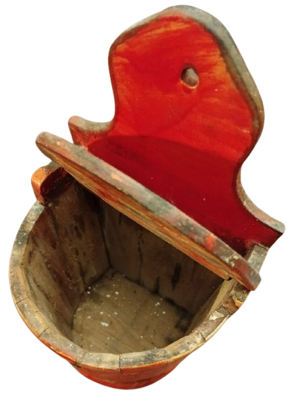 OSMANLI AHŞAP KAPAKLI MUTFAK TUZ KOYMA SAKLAMA KABI