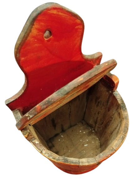 OSMANLI AHŞAP KAPAKLI MUTFAK TUZ KOYMA SAKLAMA KABI