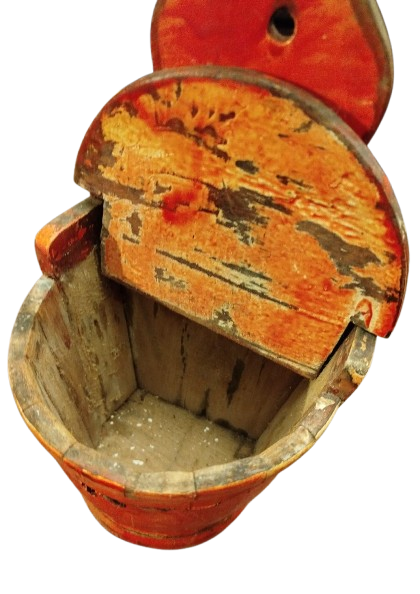 OSMANLI AHŞAP KAPAKLI MUTFAK TUZ KOYMA SAKLAMA KABI