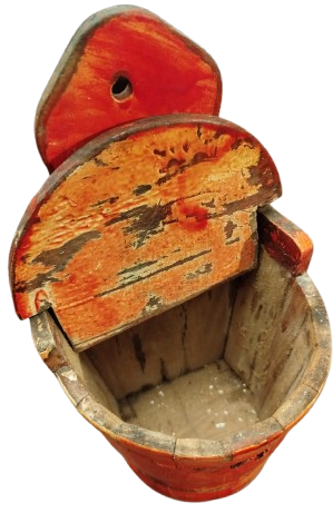 OSMANLI AHŞAP KAPAKLI MUTFAK TUZ KOYMA SAKLAMA KABI