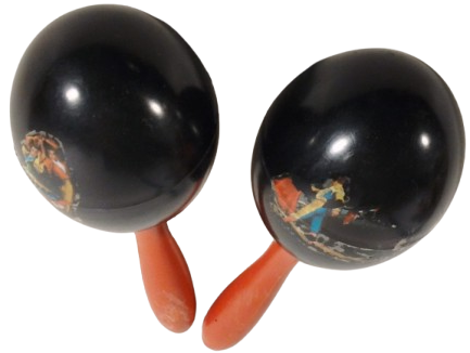 1980 ORJİNAL İSPANYOL FLAMENKO CİFT MARAKAS AHŞAP SALLAMA RİTİM 