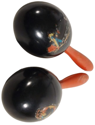 1980 ORJİNAL İSPANYOL FLAMENKO CİFT MARAKAS AHŞAP SALLAMA RİTİM 