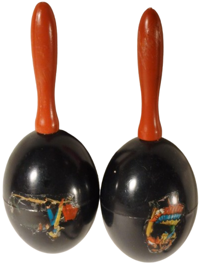 1980 ORJİNAL İSPANYOL FLAMENKO CİFT MARAKAS AHŞAP SALLAMA RİTİM 