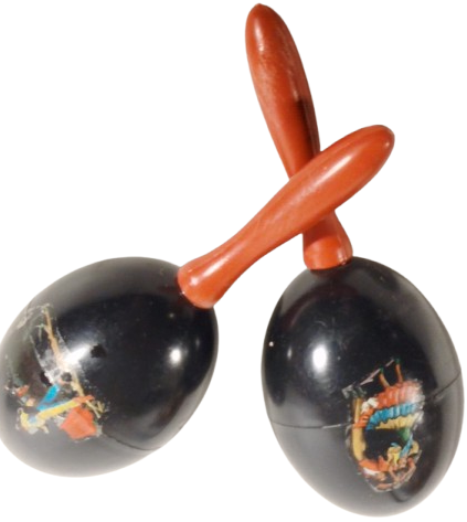 1980 ORJİNAL İSPANYOL FLAMENKO CİFT MARAKAS AHŞAP SALLAMA RİTİM 