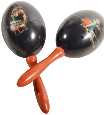 1980 ORJİNAL İSPANYOL FLAMENKO CİFT MARAKAS AHŞAP SALLAMA RİTİM 